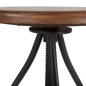 Home Trends Design Industrial Loft Acacia Wood Adjustable Bar Stool
