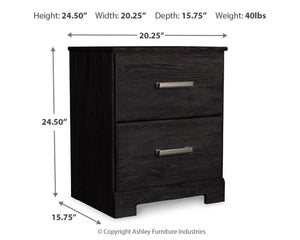 Belachime 2-Drawer Nightstand Charcoal