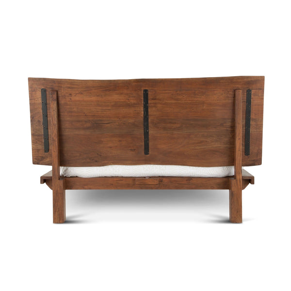 Home Trends Design London Loft Acacia Wood Live Edge King Bed in Walnut Finish