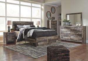 Derekson King Panel Bed with 2-Drawers of Storage Multi Gray