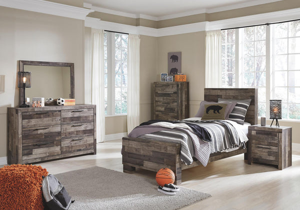 Derekson Twin Panel Bed Multi Gray