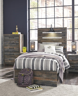 Drystan Twin Panel Bed with USB Multi