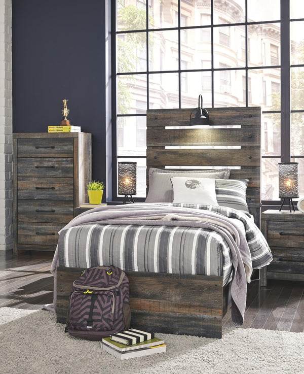 Drystan Twin Panel Bed with USB Multi