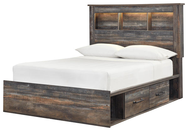 Drystan Full Bookcase Bed with 2-Drawers of Storage Multi