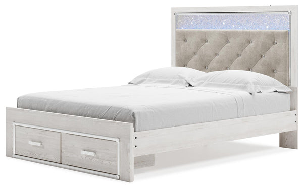 Altyra Queen Upholstered 2-Drawer Storage Bed White