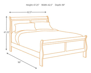 Alisdair California King Sleigh Bed Reddish Brown