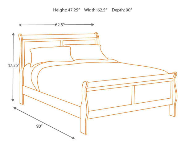 Alisdair California King Sleigh Bed Reddish Brown