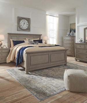 Lettner California King Panel Bed Light Gray