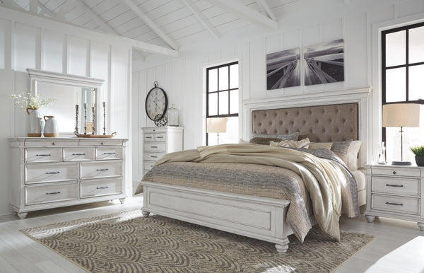 Kanwyn California King Panel Bed Whitewash