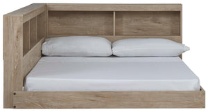 Oliah Full Bookcase Storage Bed with USB Natural