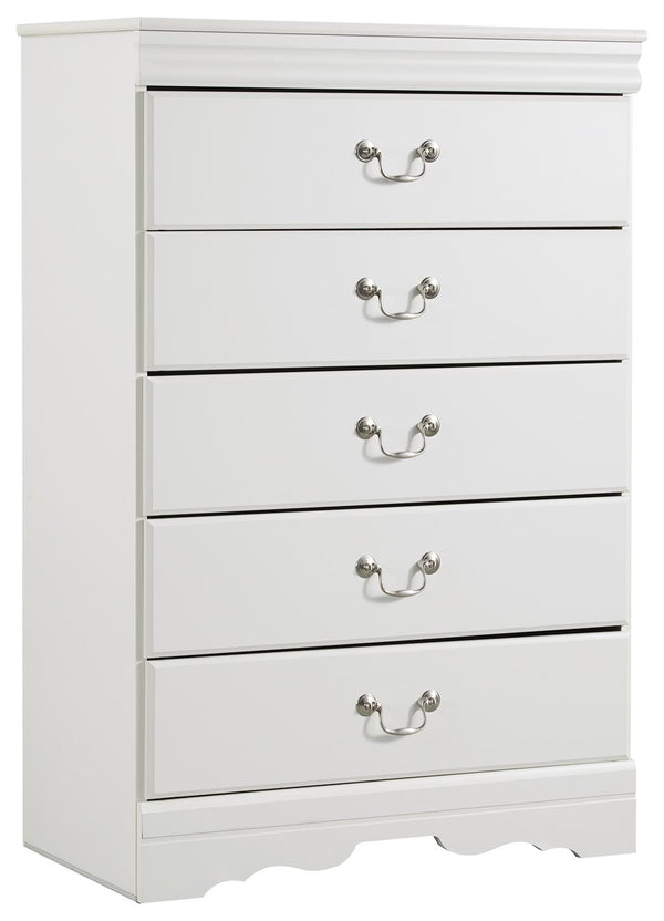 Anarasia 5-Drawer Chest White