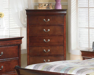 Alisdair 5-Drawer Chest Reddish Brown