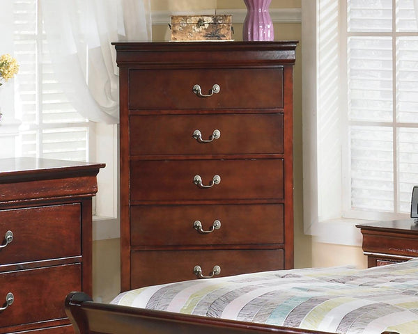 Alisdair 5-Drawer Chest Reddish Brown
