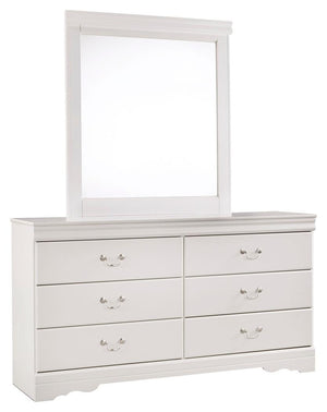Anarasia 6-Drawer Dresser & Mirror White