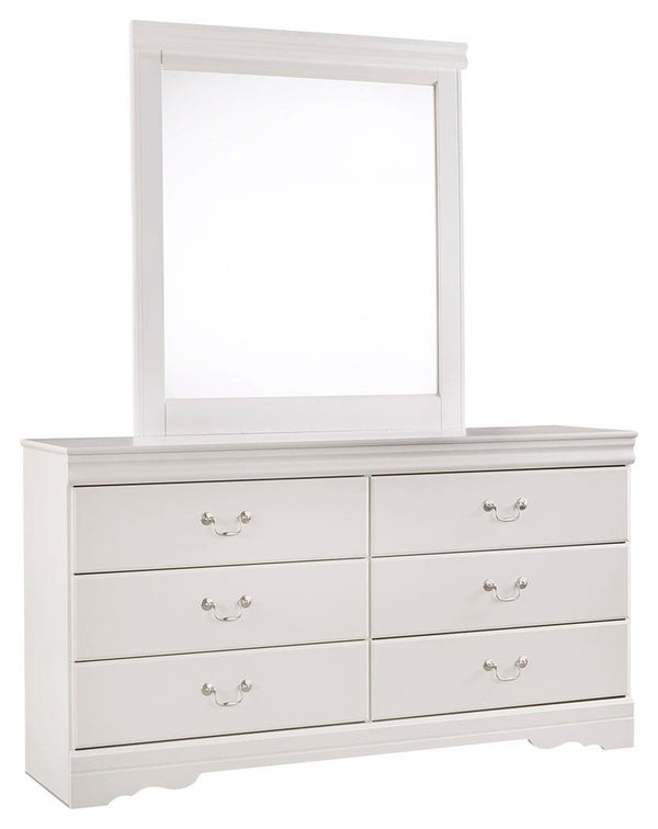 Anarasia 6-Drawer Dresser & Mirror White
