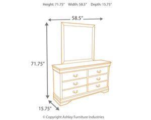 Alisdair 6-Drawer Dresser & Mirror Reddish Brown
