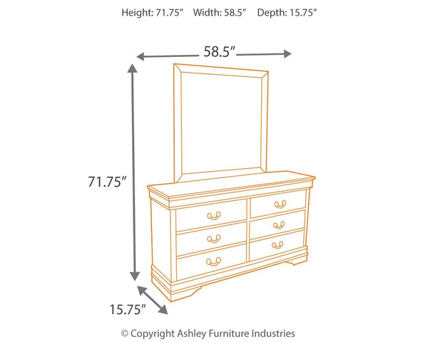 Alisdair 6-Drawer Dresser & Mirror Reddish Brown