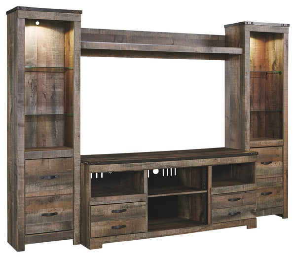 Trinell Urban Foundry 4-Piece Entertainment Center Brown