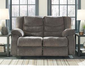Tulen Fabric Reclining Manual Loveseat Gray