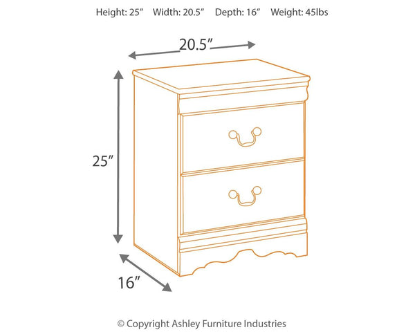 Huey Vineyard 2-Drawer Nightstand Black