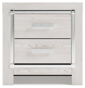 Altyra 2-Drawer Nightstand with USB & Wireless Charger White