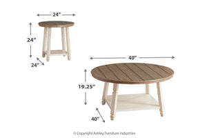Bolanbrook Pastoral Charm 3-Piece Occasional Table Set Two-tone