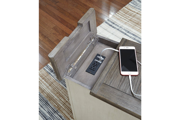 Bolanburg Pastoral Charm 1-Door Chairside End Table with USB Ports & Outlets Two-tone