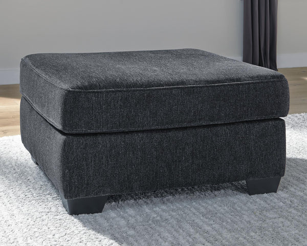 Altari Oversized Fabric Accent Ottoman Slate