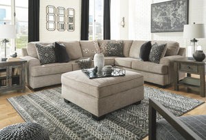 Bovarian 3-Piece Fabric Stationary Sectional Stone
