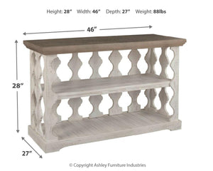 Havalance Console Table Gray/White