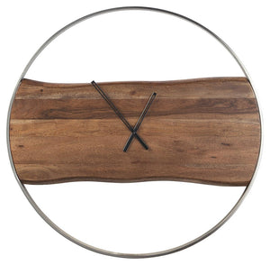 Ashley Panchali Brown/Silver Finish Wall Clock
