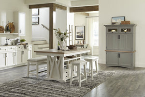 Parker House Americana Modern Collection Workstation with Led Light in Dove Color