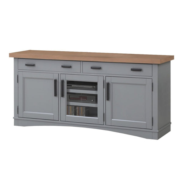 Parker House Americana Modern Collection 63 Inch Dove Weathered Natural Top Media Entertainment TV Stand