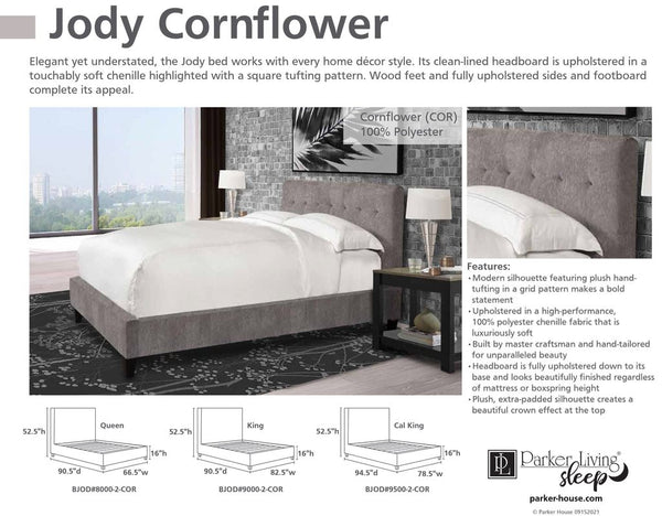 Parker House Jody Collection Cornflower Grey King Headboard