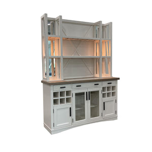 Parker House Americana Modern Dining Collection 2-Piece 66 Inch Buffet/Bar Open Hutch with Quartz Insert Cotton Color