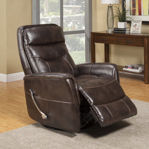 Parker House Gemini Collection Manual Swivel Glider Recliner in Truffle