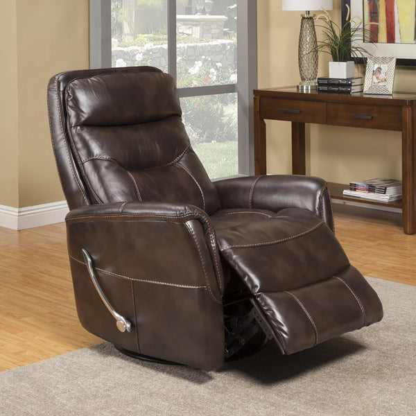 Parker House Gemini Collection Manual Swivel Glider Recliner in Truffle