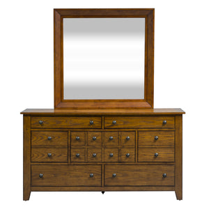 Liberty Furniture Complete King Bedroom Set Sleigh Bed, Dresser, Mirror, Chest & Nightstand Grandpas Cabin