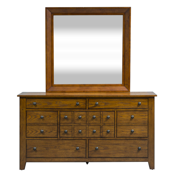 Liberty Furniture Complete Queen Bedroom Set Sleigh Bed, Dresser, Mirror & Chest Grandpas Cabin