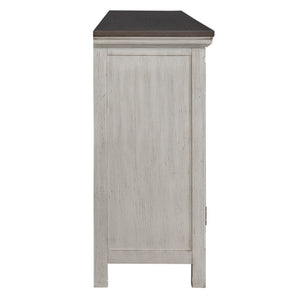 Liberty Furniture Westridge Antique White/Wire Brushed Gray 4-Door Accent Cabinet