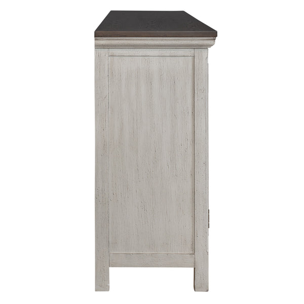 Liberty Furniture Westridge Antique White/Wire Brushed Gray 4-Door Accent Cabinet