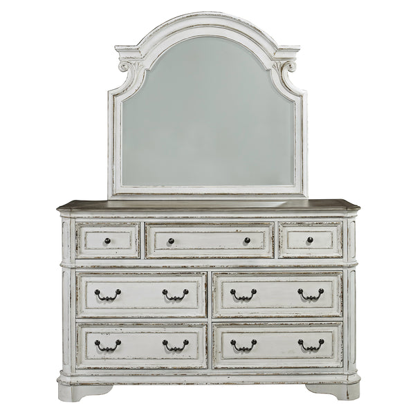 Liberty Furniture Complete Queen Bedroom Set Panel Bed, Dresser, Mirror & Chest Magnolia Manor