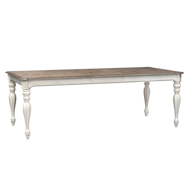 Liberty Furniture 5-Piece Antique White Weathered Bark Leg Dining Table Set Magnolia Manor