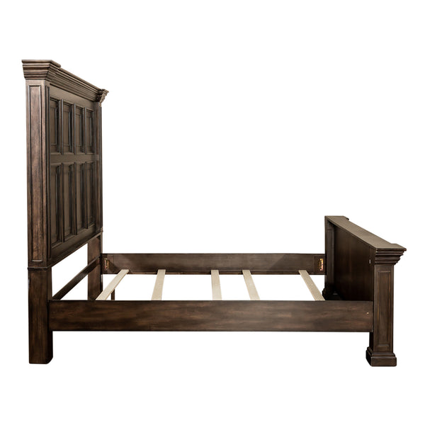 Liberty Furniture California King Distressed Brownstone Panel Bed Set Big Valley