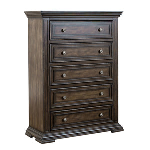 Liberty Furniture Complete King Bedroom Set Panel Bed, Dresser, Mirror & Chest Big Valley