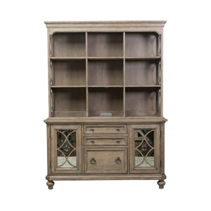 Liberty Furniture Simply Elegant 3-Piece Heathered Taupe Desk & Hutch Set