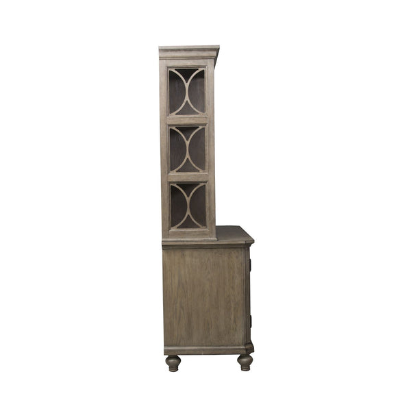 Liberty Furniture Simply Elegant Heathered Taupe Credenza & Hutch Set