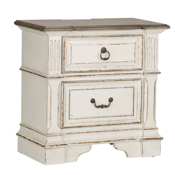 Liberty Furniture Complete King Bedroom Set Upholstered Sleigh Bed, Dresser, Mirror & Nightstand Abbey Park