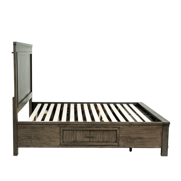 Liberty Furniture Thornwood Hills Rock Beaten Gray King Two Sided Storage Bed