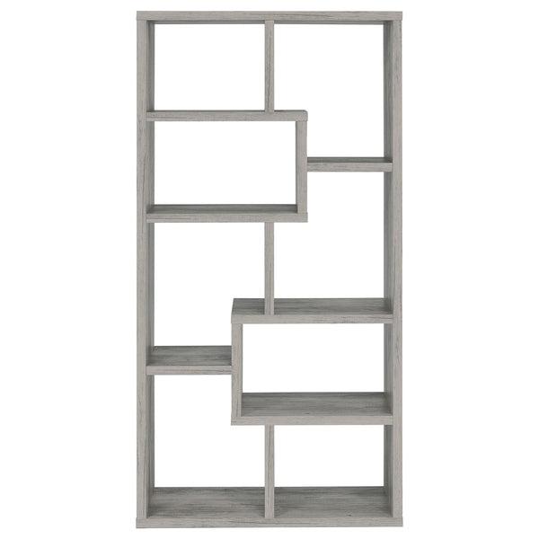 Coaster Theo 71 Inch 6-Shelf Bookshelf Grey Driftwood